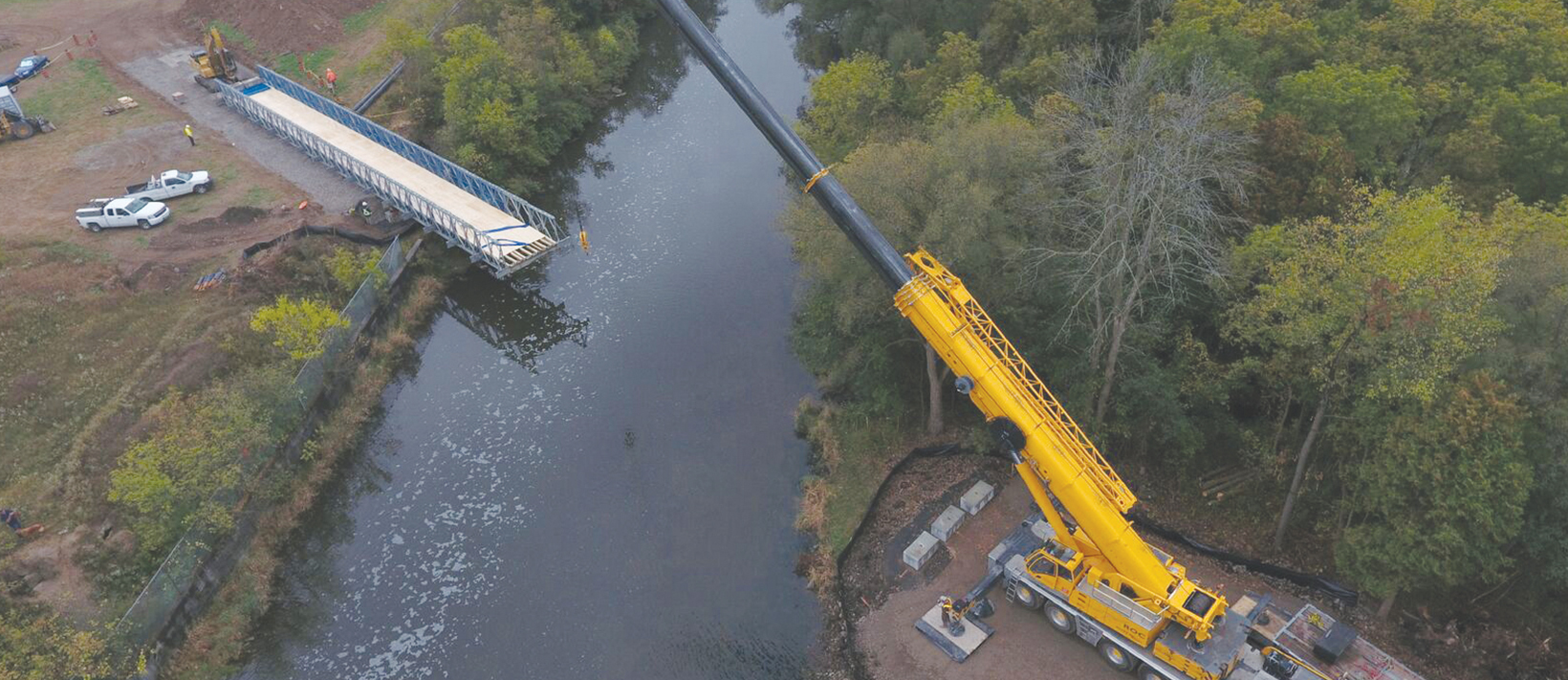 Installation d'un pont modulaire