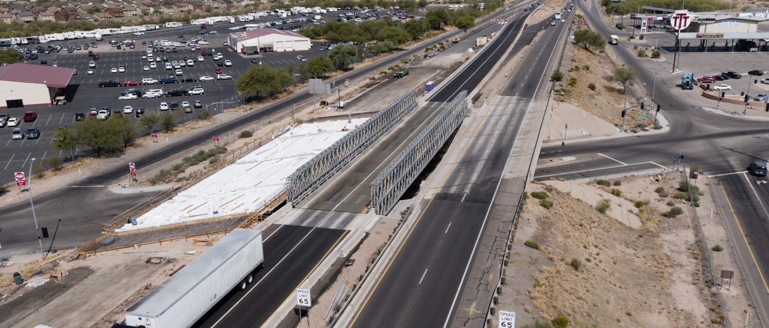 Temporary Acrow Bridge During New Construction on I-10 in Tucson