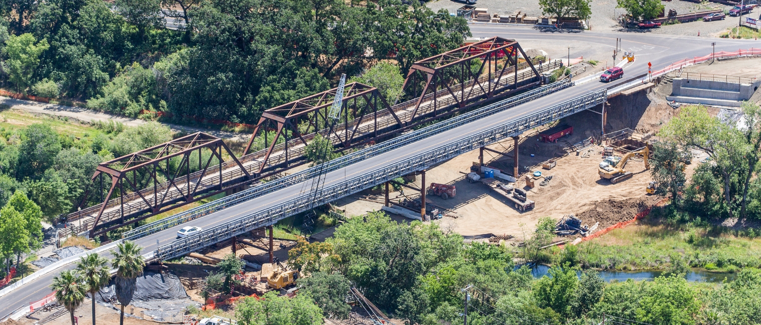 Acrow Bridge Provides Temporary Access Over Putah Creek During Winters Road Bridge Replacement