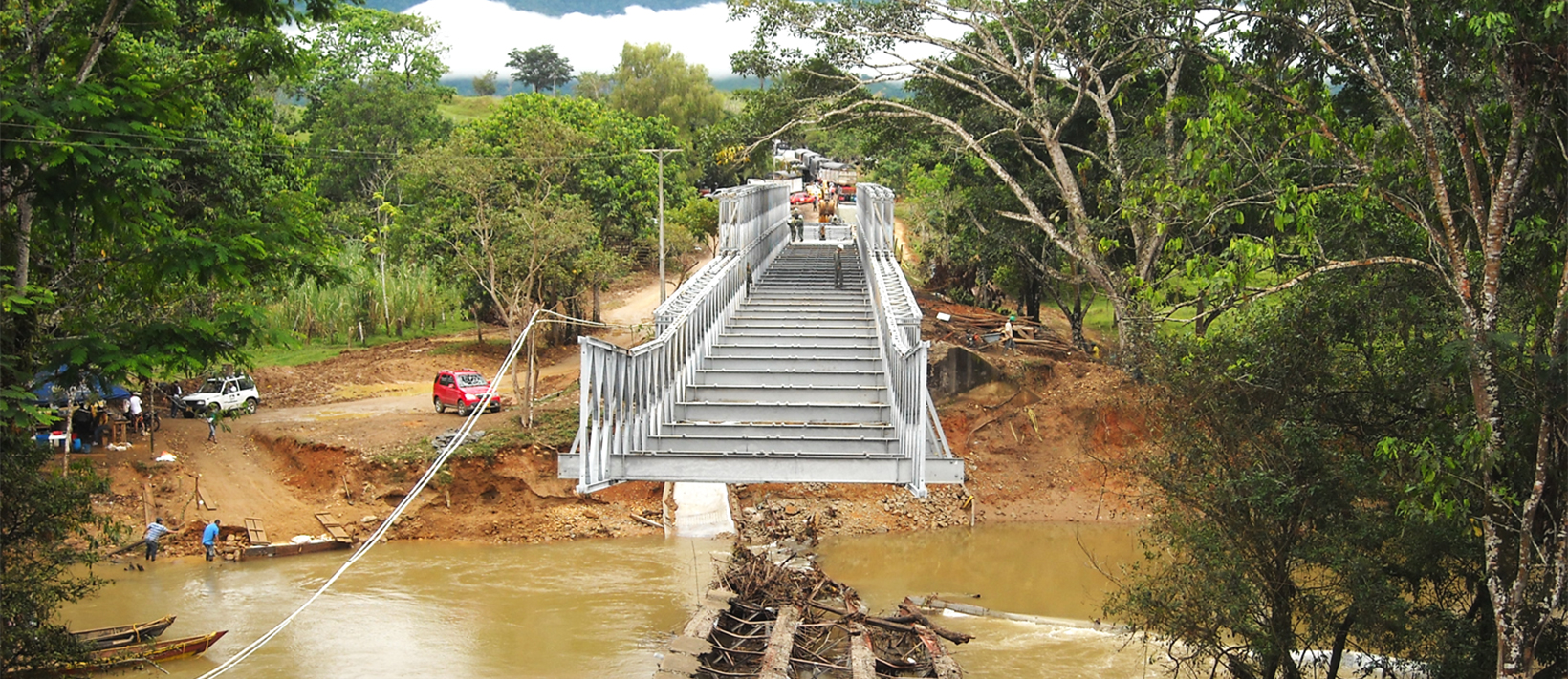 Installation d'un pont modulaire