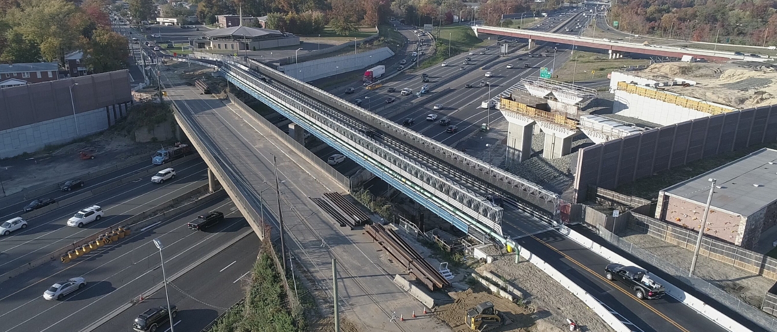 Temporary bridge during I295 construction in New Jersey, USA